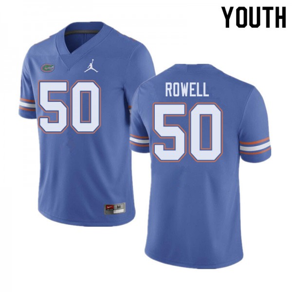 Jordan Brand Youth #50 Tanner Rowell Florida Gators College Football Jerseys Blue